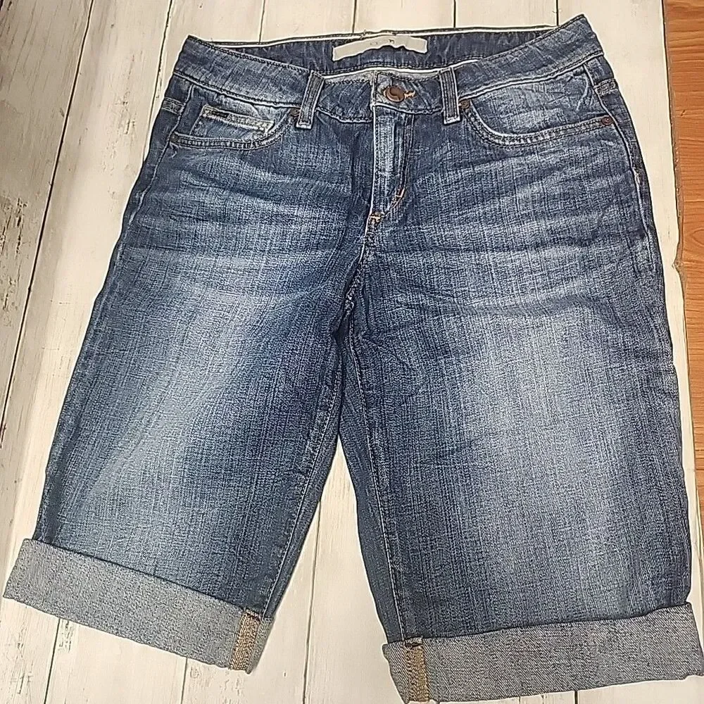 Joe's Jeans Rolled Honey Bermuda Shorts Paltrow Blue Denim Wash Low Rise W 28x12